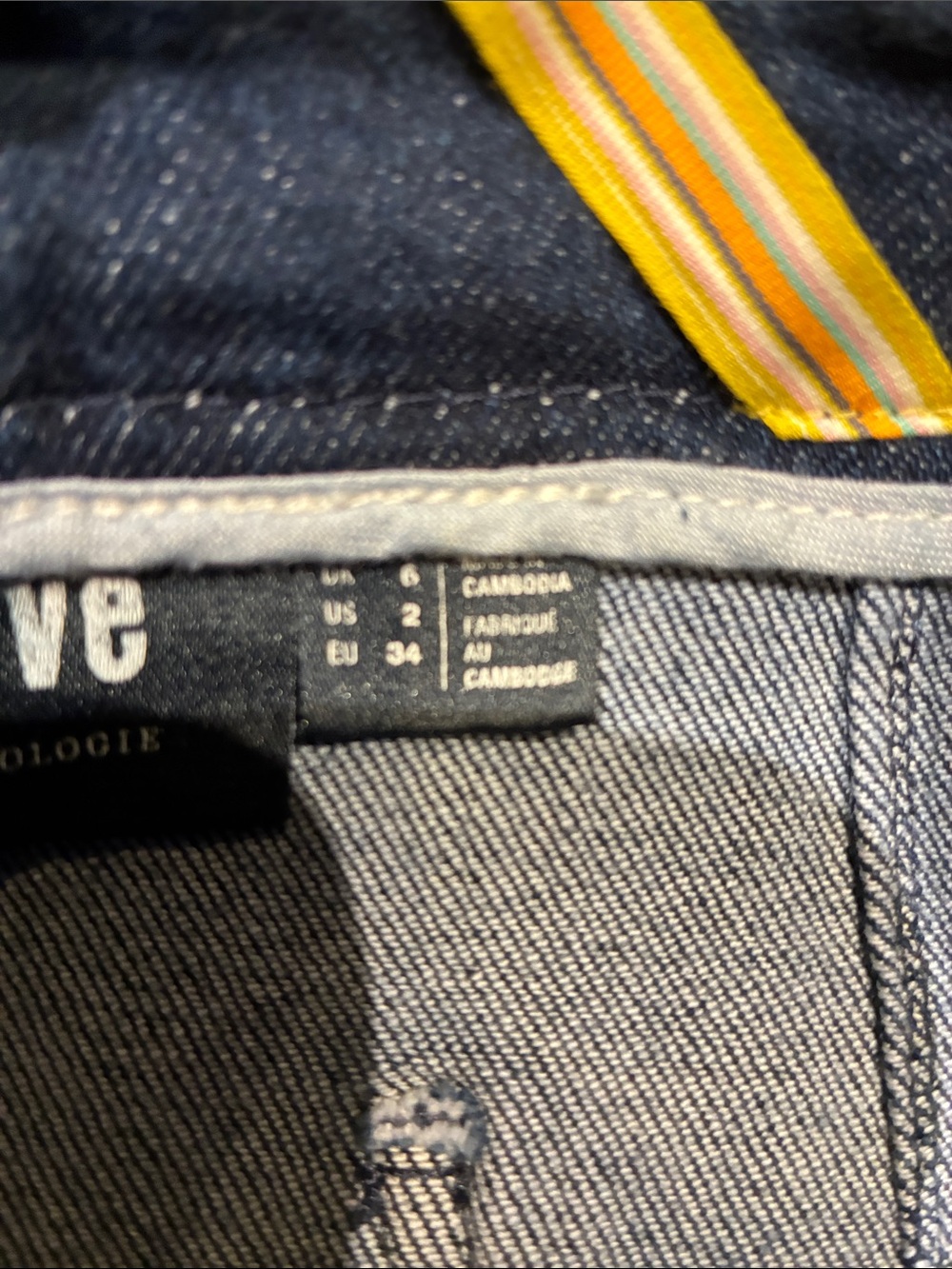 Maeve Dark Blue Denim Pencil Skirt with Scalloped Side Trim - Picture 5 of 11